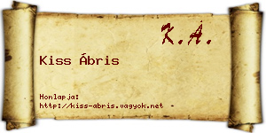 Kiss Ábris névjegykártya